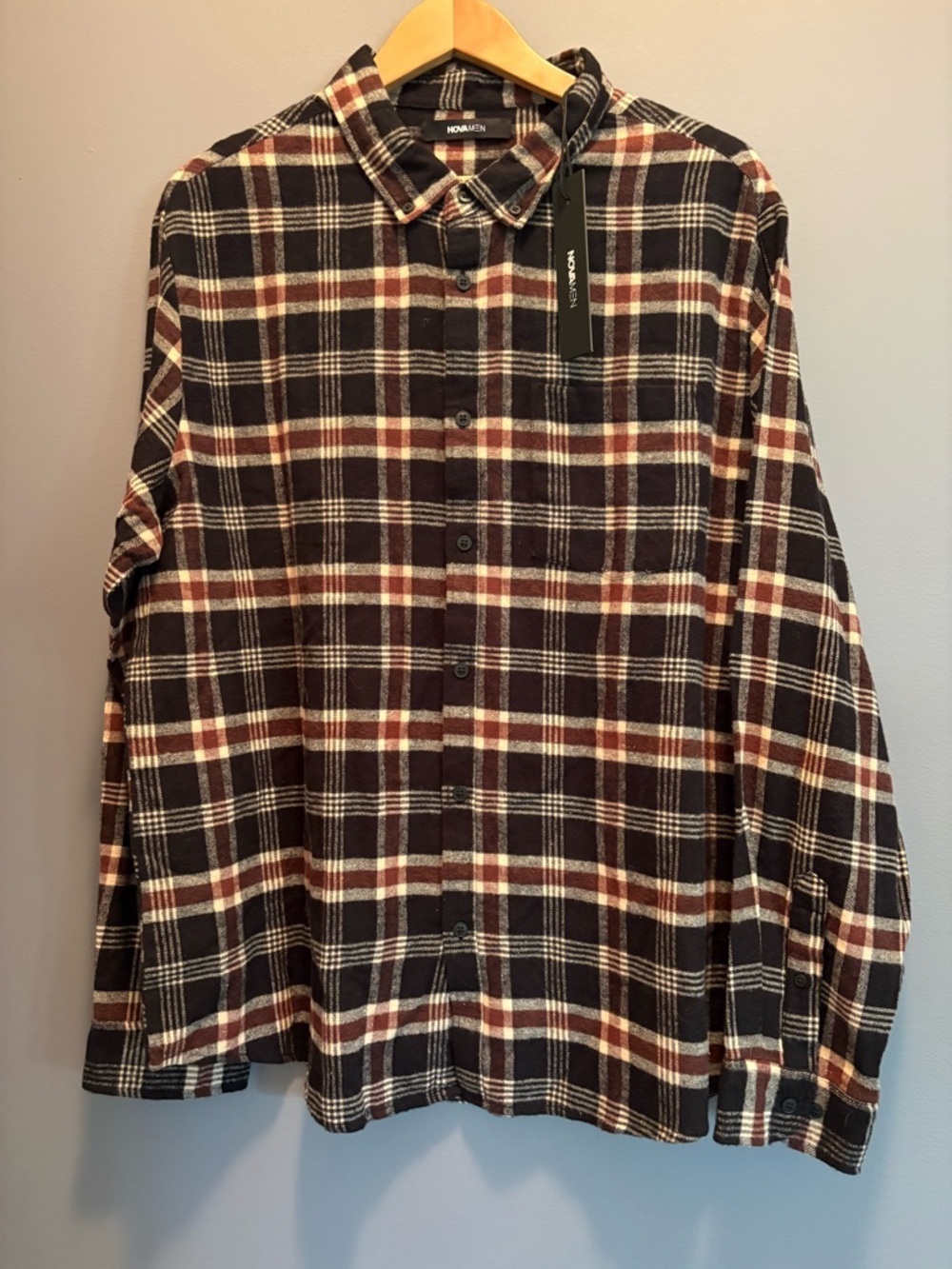 Fashion Nova Men’s Plaid Button-Down Shirt - Fisherman